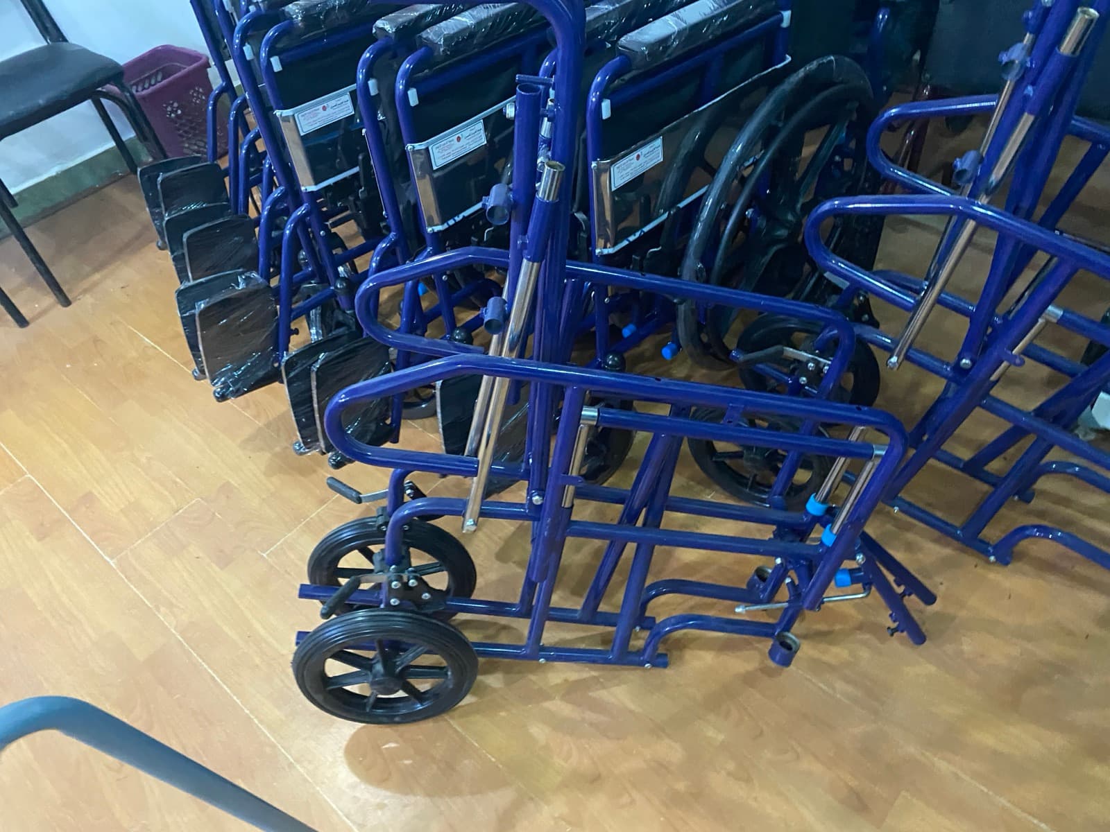 Powder-coated frames ready for assembly